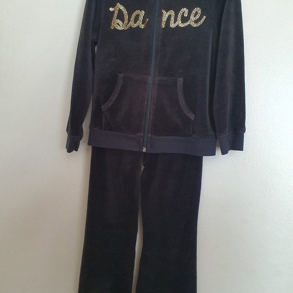Girl's Dance Velvet Zip Hoodie and Pants Sz 4T